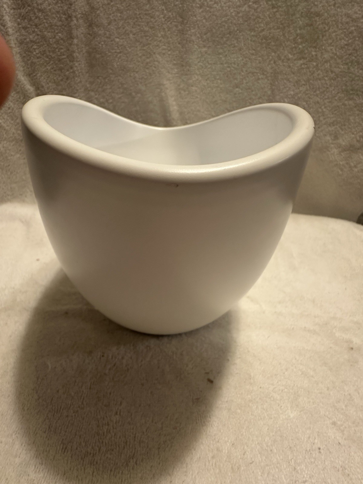 Large, White ceramic bowl With Pinched Top made in Germany