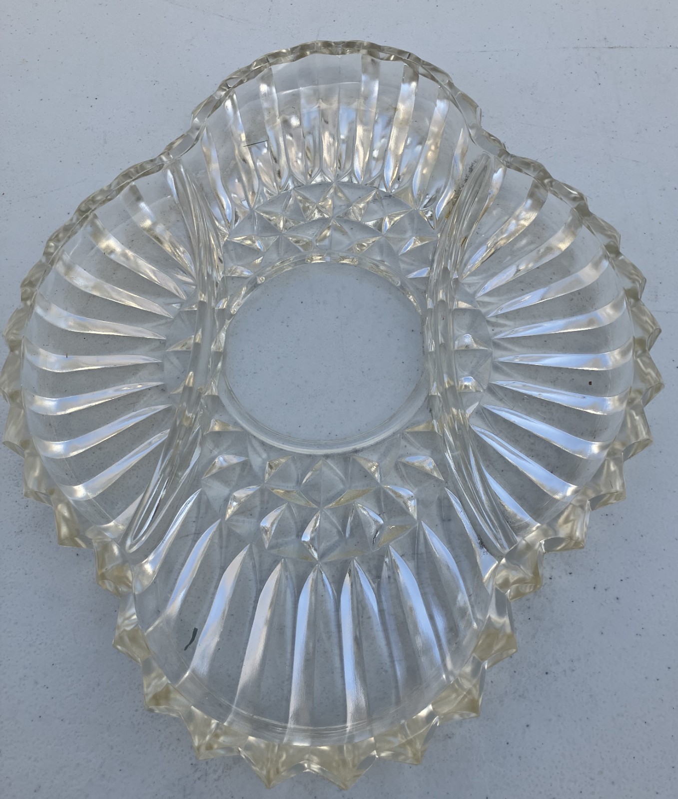 Vintage Clear Glass 3-Section Relish Candy Serving Dish Plate 12” x 9”