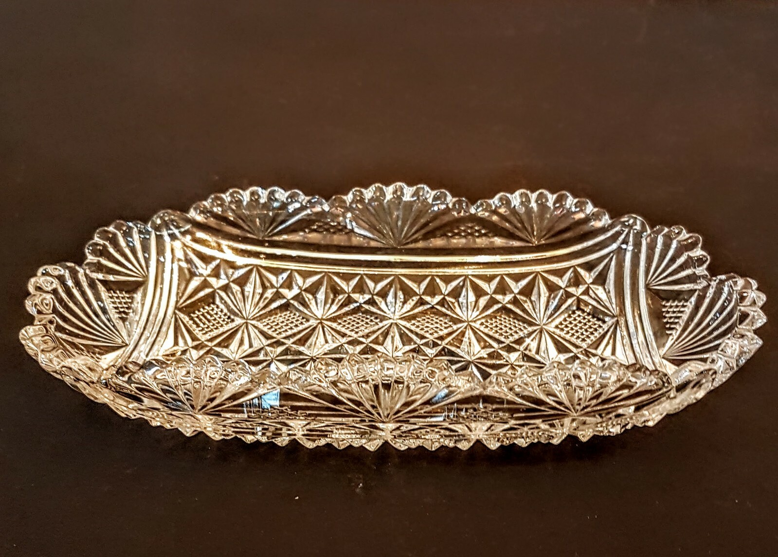 IHC McKee Bros Teutonic Serving Dish 8 in Oval Antique 1880’s EAPG Glass Celery