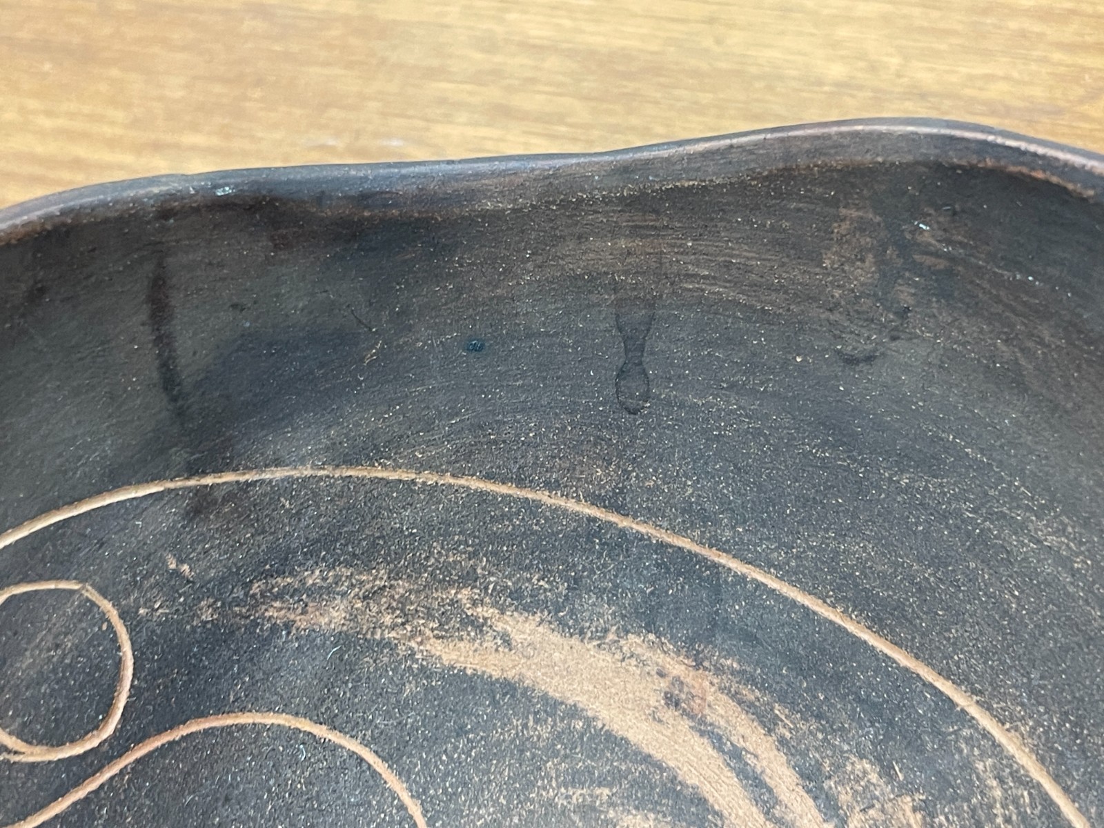 Vintage Raymor Italy Asymmetrical Bowl Abstract Design MCM-Sgraffito technique
