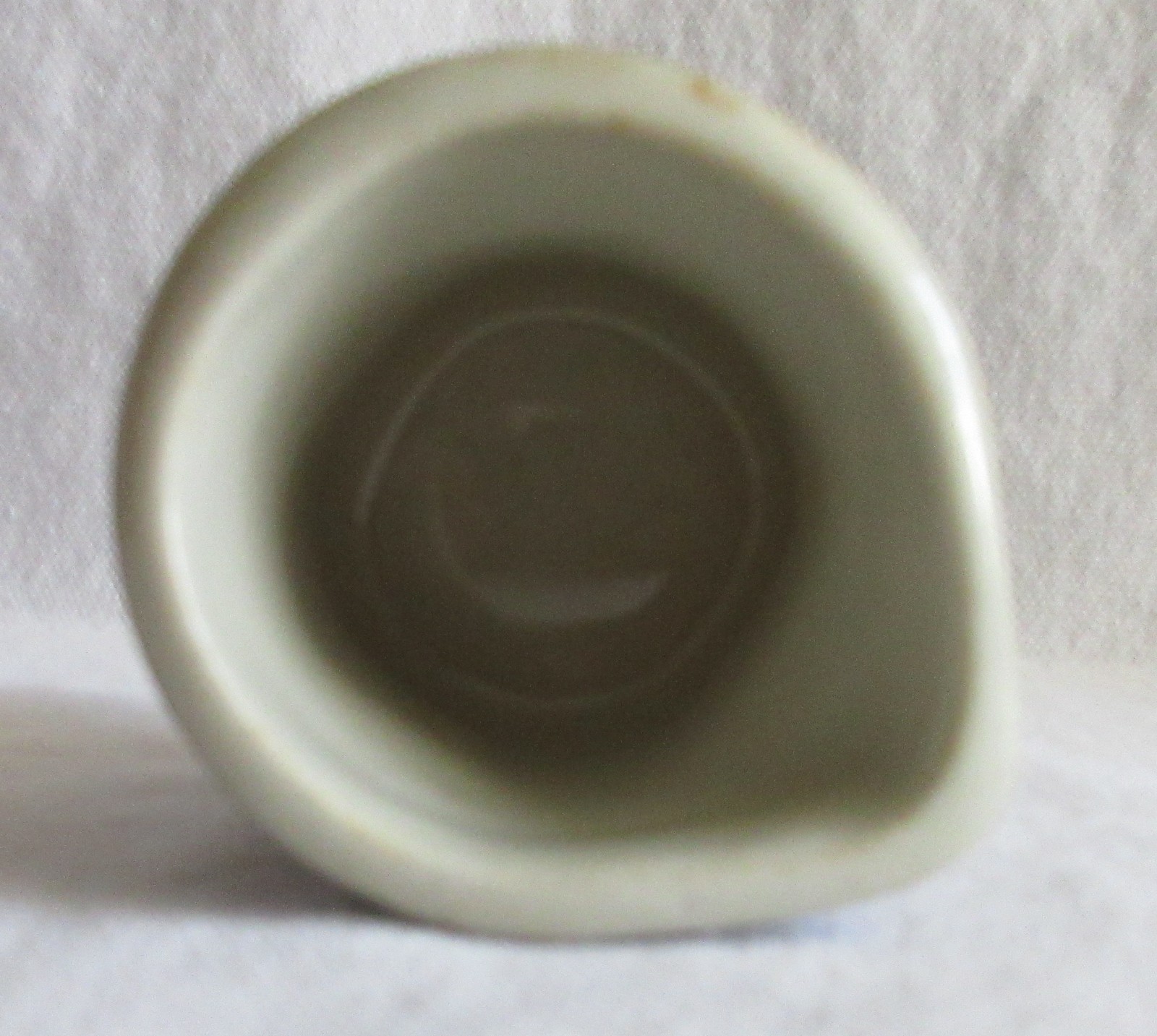 Vintage restaurant ware creamer – white inside and dark green outside ironstone