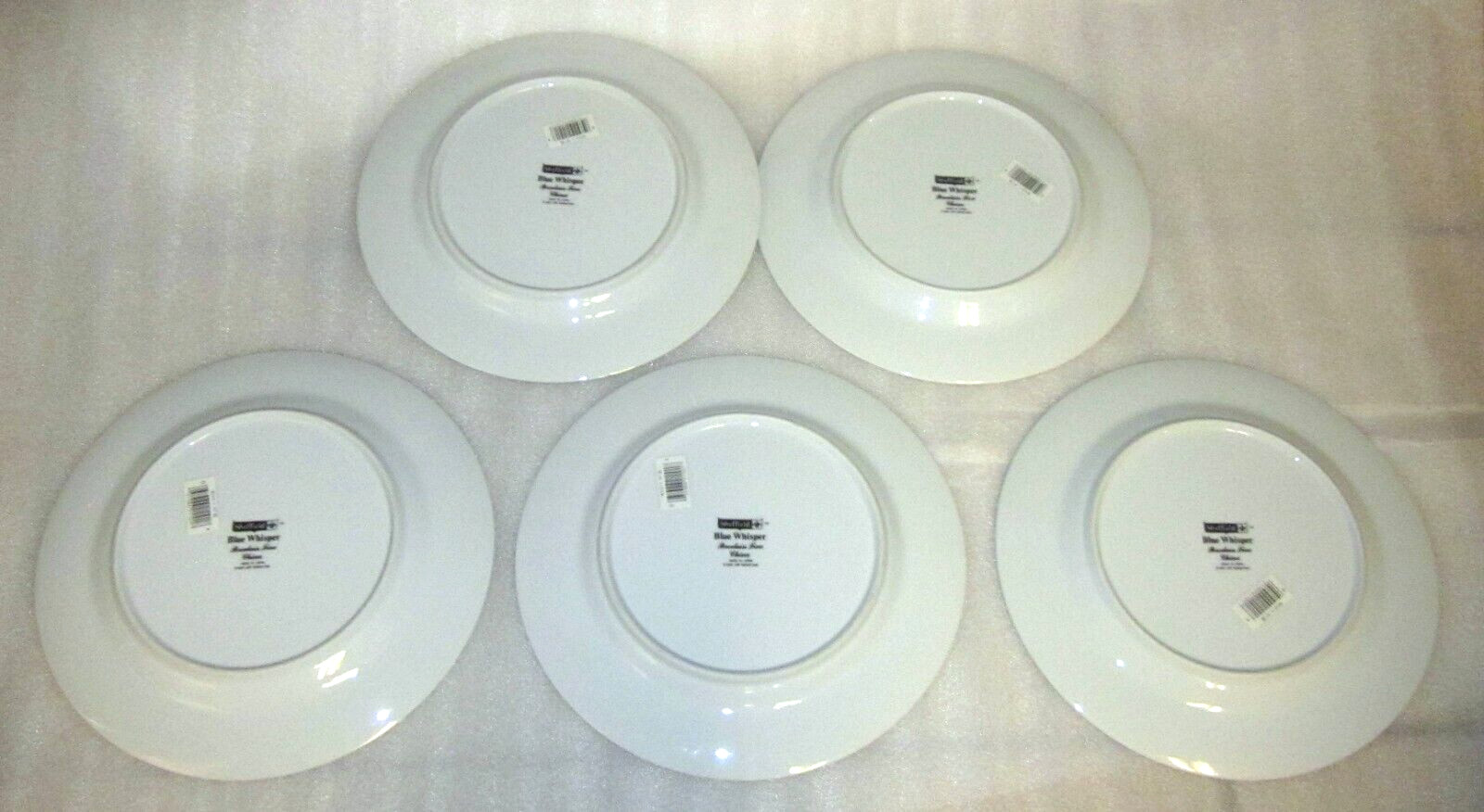SET OF 5 ~ NEW ~ SHEFFIELD Fine China BLUE WHISPER 10 3/8″ DINNER PLATES JAPAN