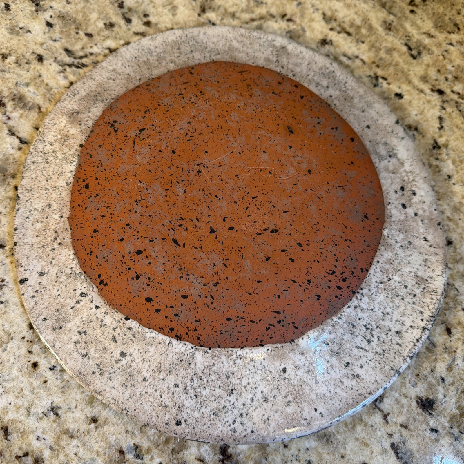Organic Pottery Abstract MODERN PLATE Sculpture CIRCLES/WAVES Black