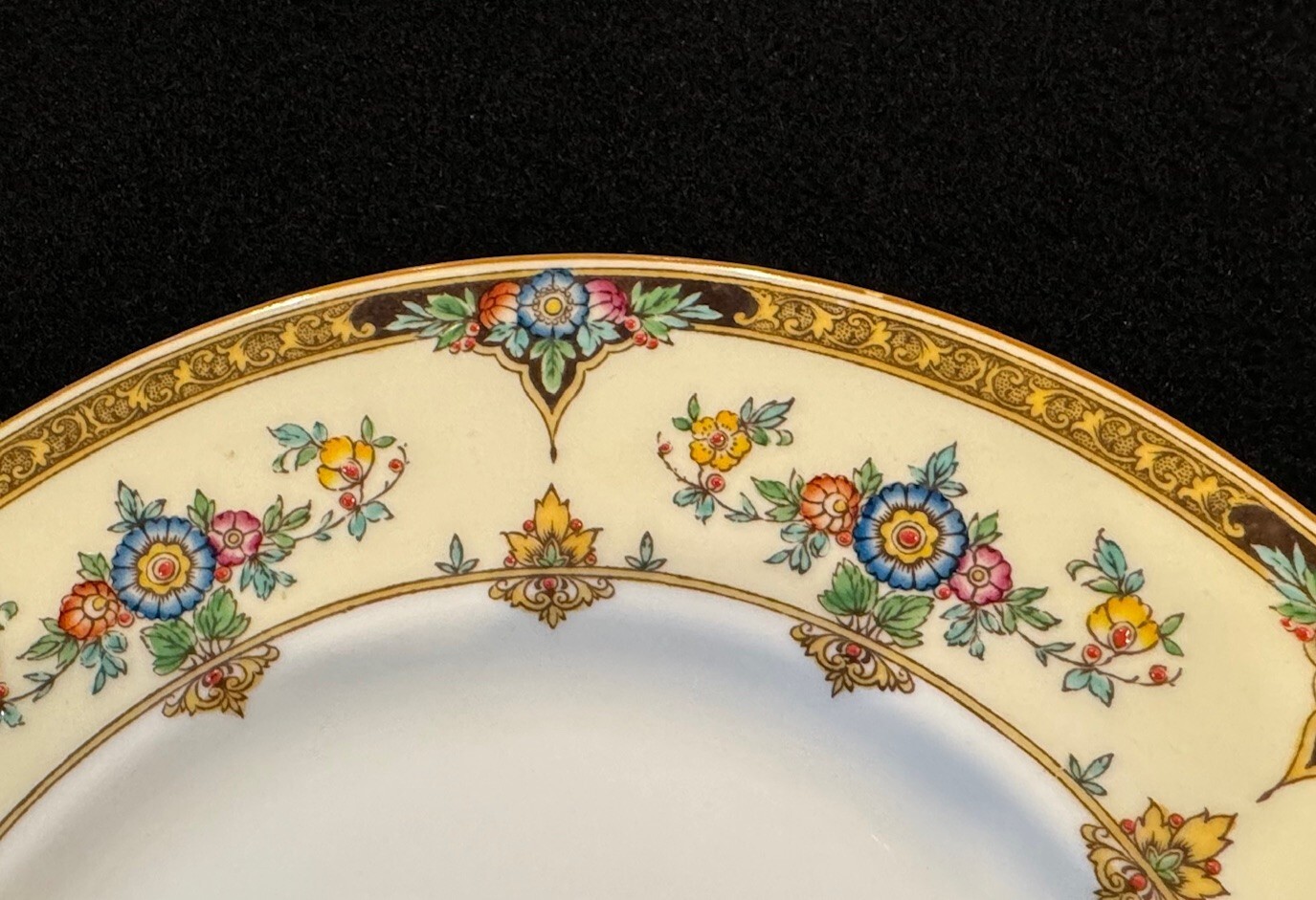 Antique Minton Eloise Orange Porcelain 9-piece Place Setting
