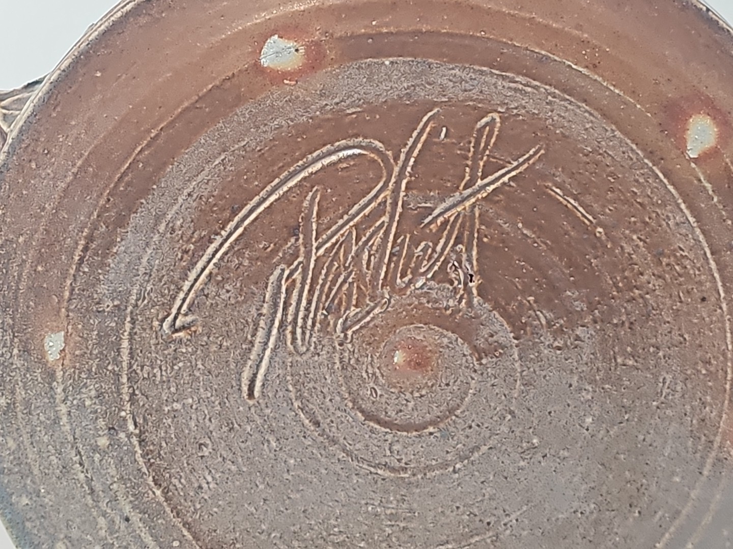 Hand Thrown Art Pottery Stoneware Casserole No Lid Brown Glaze Flowers Signed