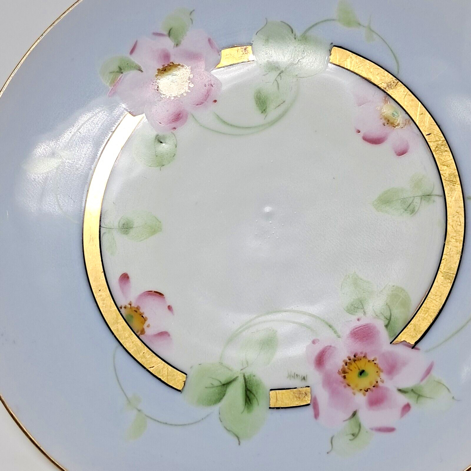 Pickard 6.75″ Dessert Plate antique Hand Painted porcelain c. 1918 pink flowers