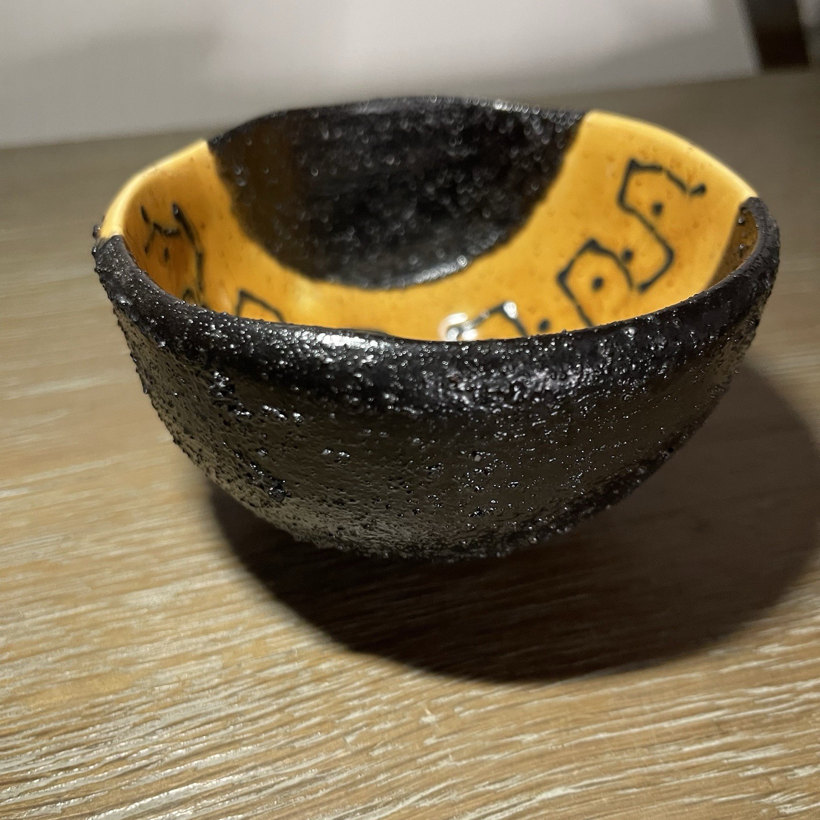 Kolbrún Ólafsdóttir Icelandic Pottery Bowl Volcanic Ash Glaze Handmade, Dramatic