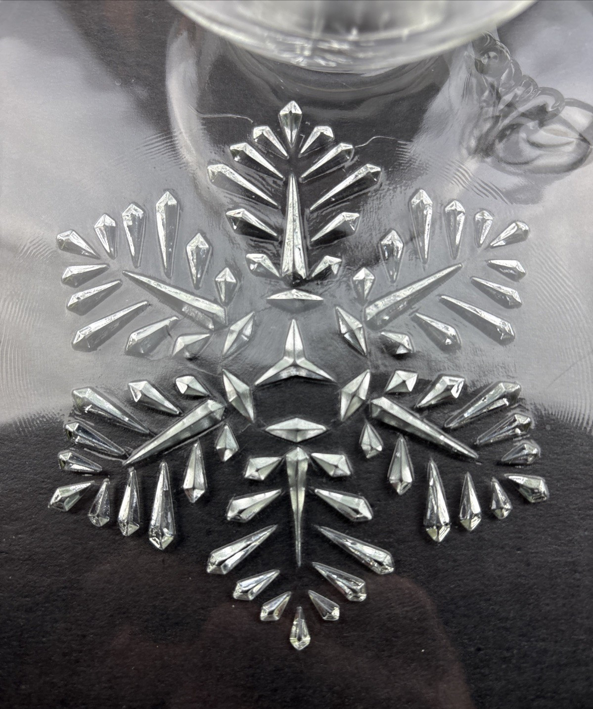 1950s Indiana Glass Snowflake Snack Set 6 Plates & 6 cups~12pc Smart Set ~MINT