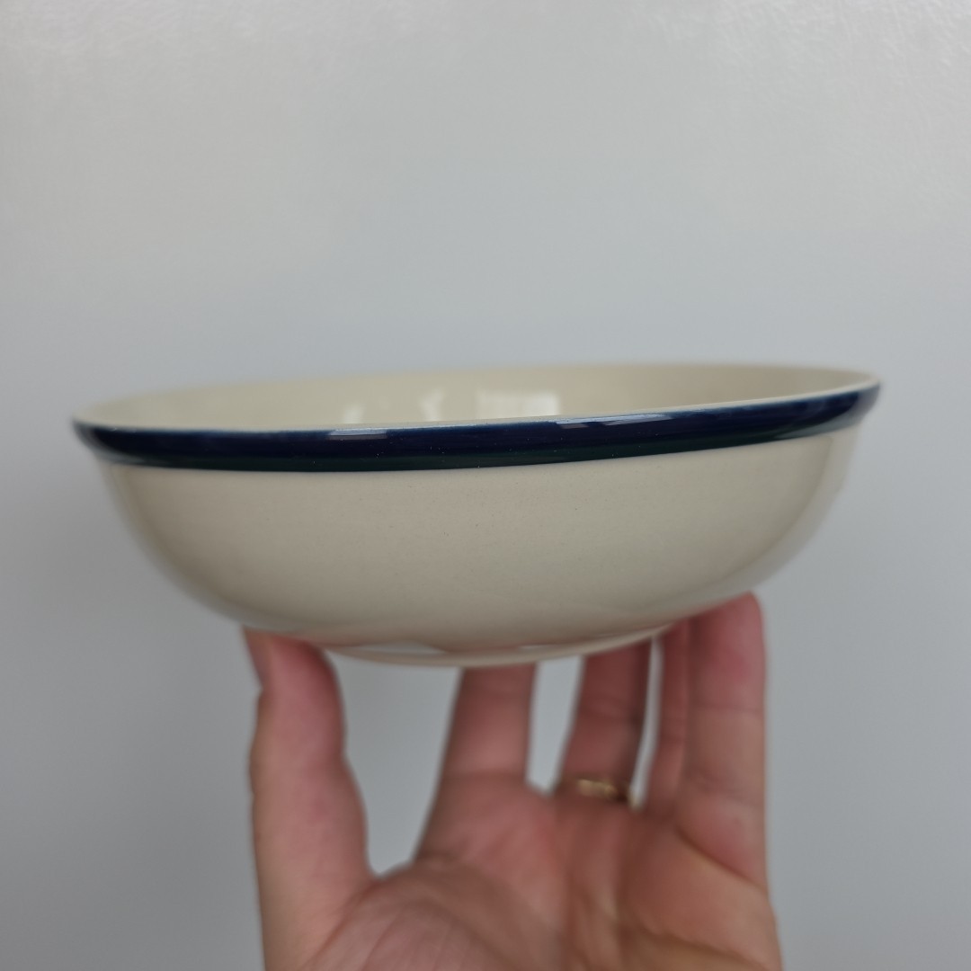 Kitchen Basics Colors By Tienshan Blue Green Stripe Cereal Soup Bowl