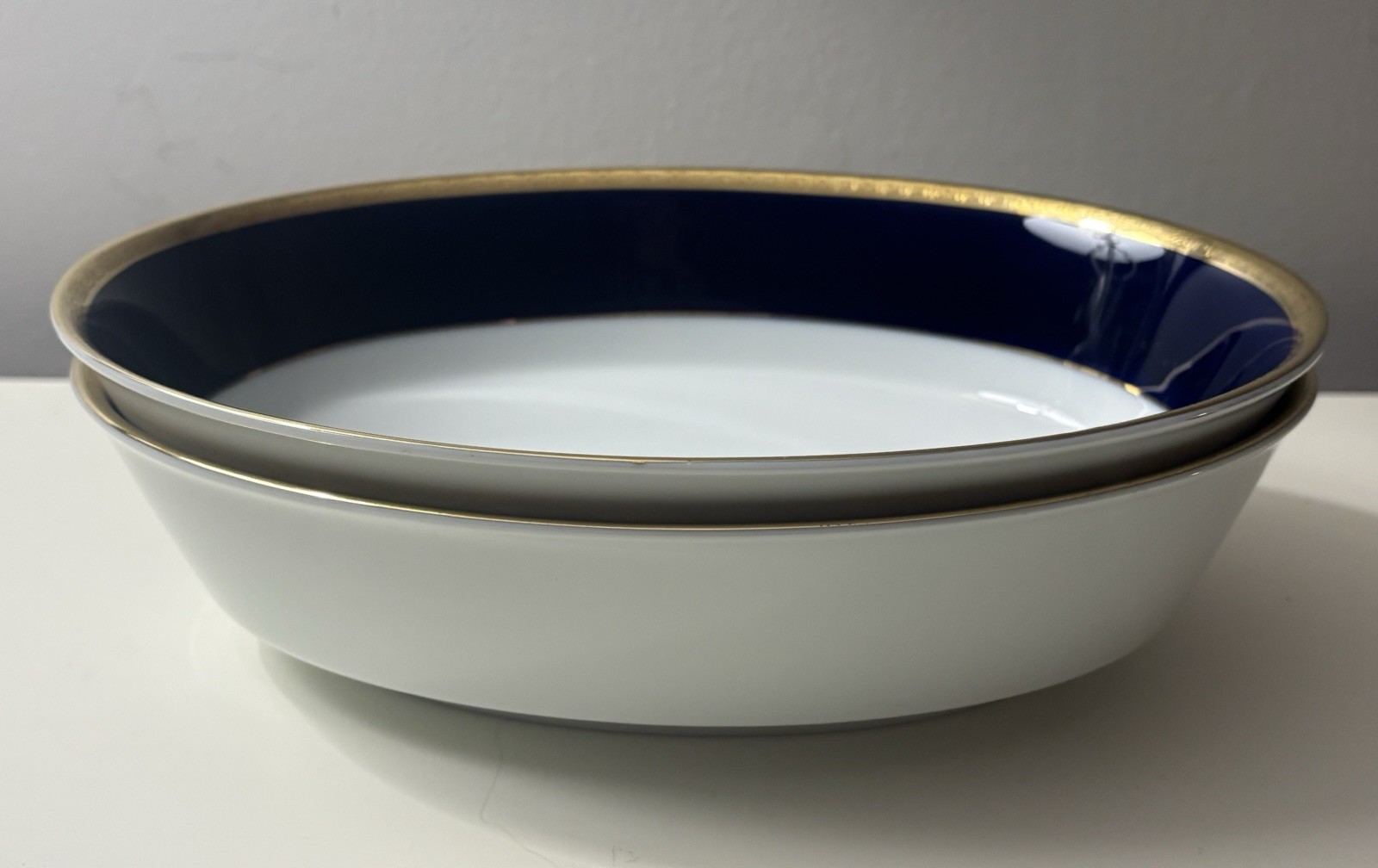Noritake Valhalla 9 In. Vegetable Bowl Blue w/ Gold Trim – Excellent Condition!✨