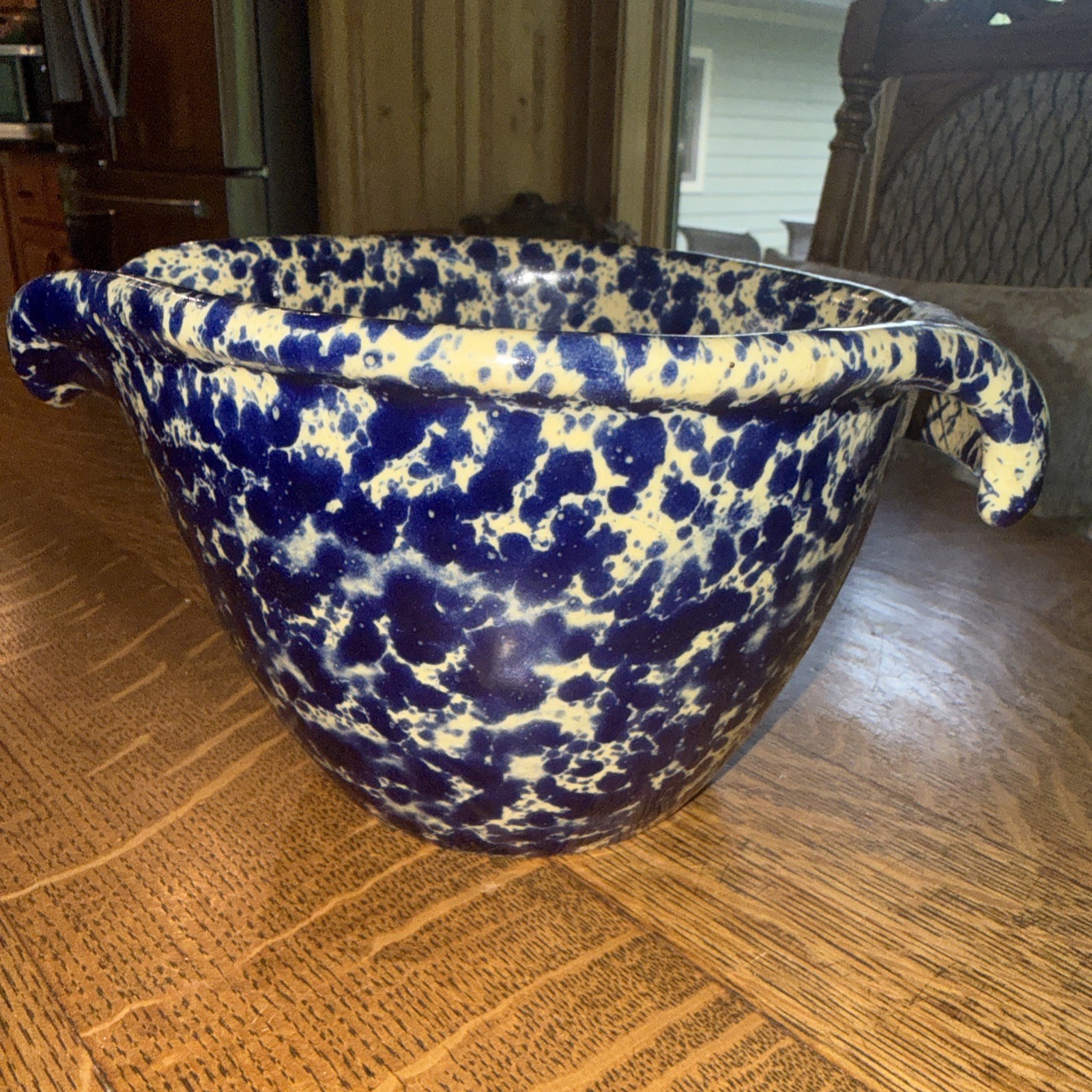 Bennington Potters Blue Agate Pour Spout Batter Bowl # 1880. Great Condition