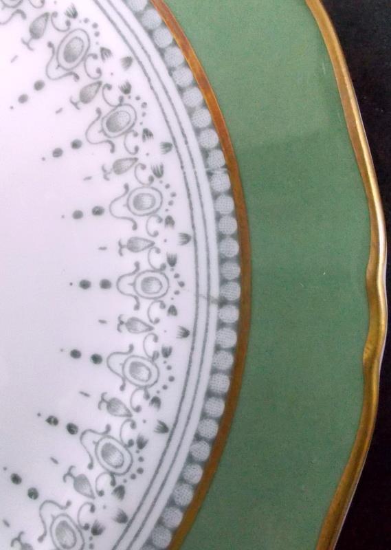 Royal Worcester Regency Green and Gray Set of 2 Bread and Butter Plates Z2730