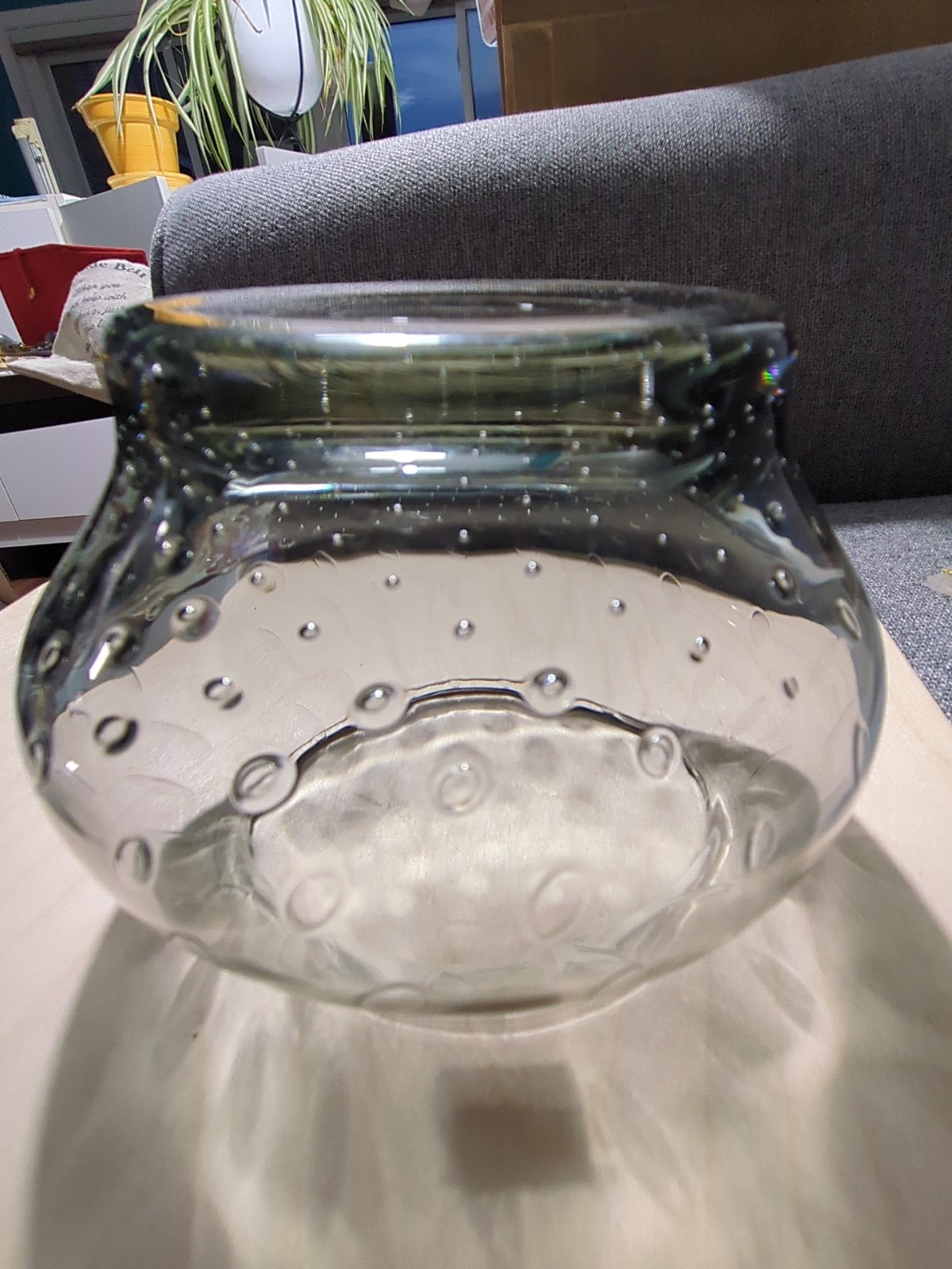 Randsfjord MCM Bubble Art Glass Bowl Norwegian Vintage