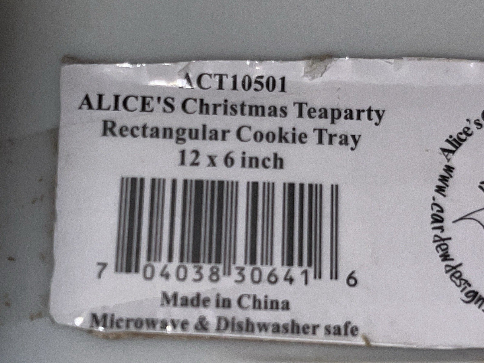 CARDEW ALICE IN WONDERLAND CHRISTMAS TEAPARTY PORCELAIN COOKIE TRAY 12×6 NWOB