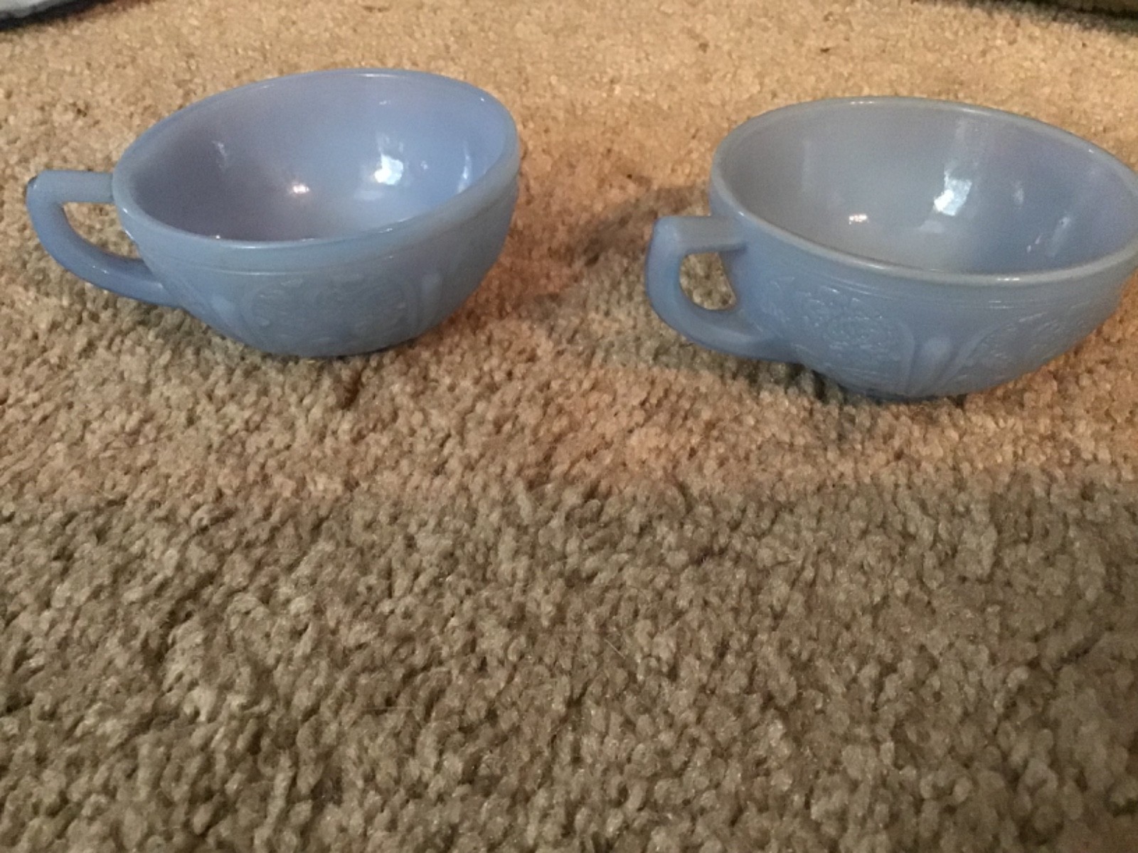 Vintage Jeannette Glass CHERRY BLOSSOM DELPHITE BLUE 14 PC CHILD’S DINNER SET