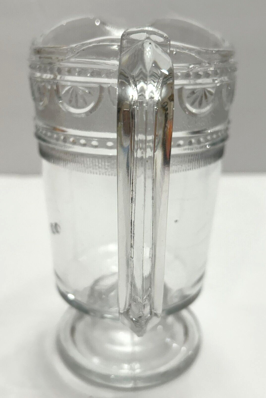 Antique Bryce Higbee Ida Sheraton EAPG Clear Glass Footed Pitcher 1885