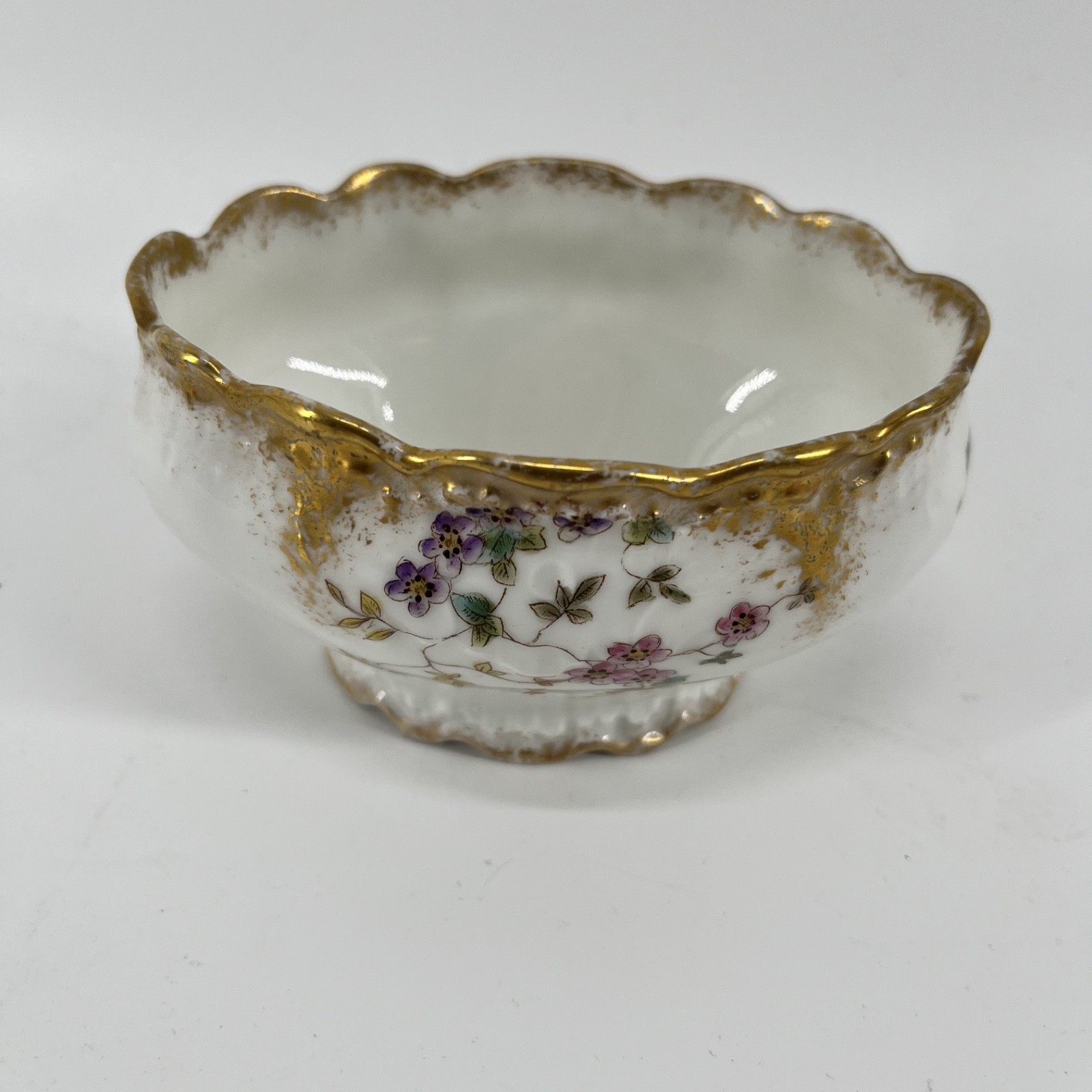 Vintage/Antique Limoges France White Bowl Pink Flowers Made in France