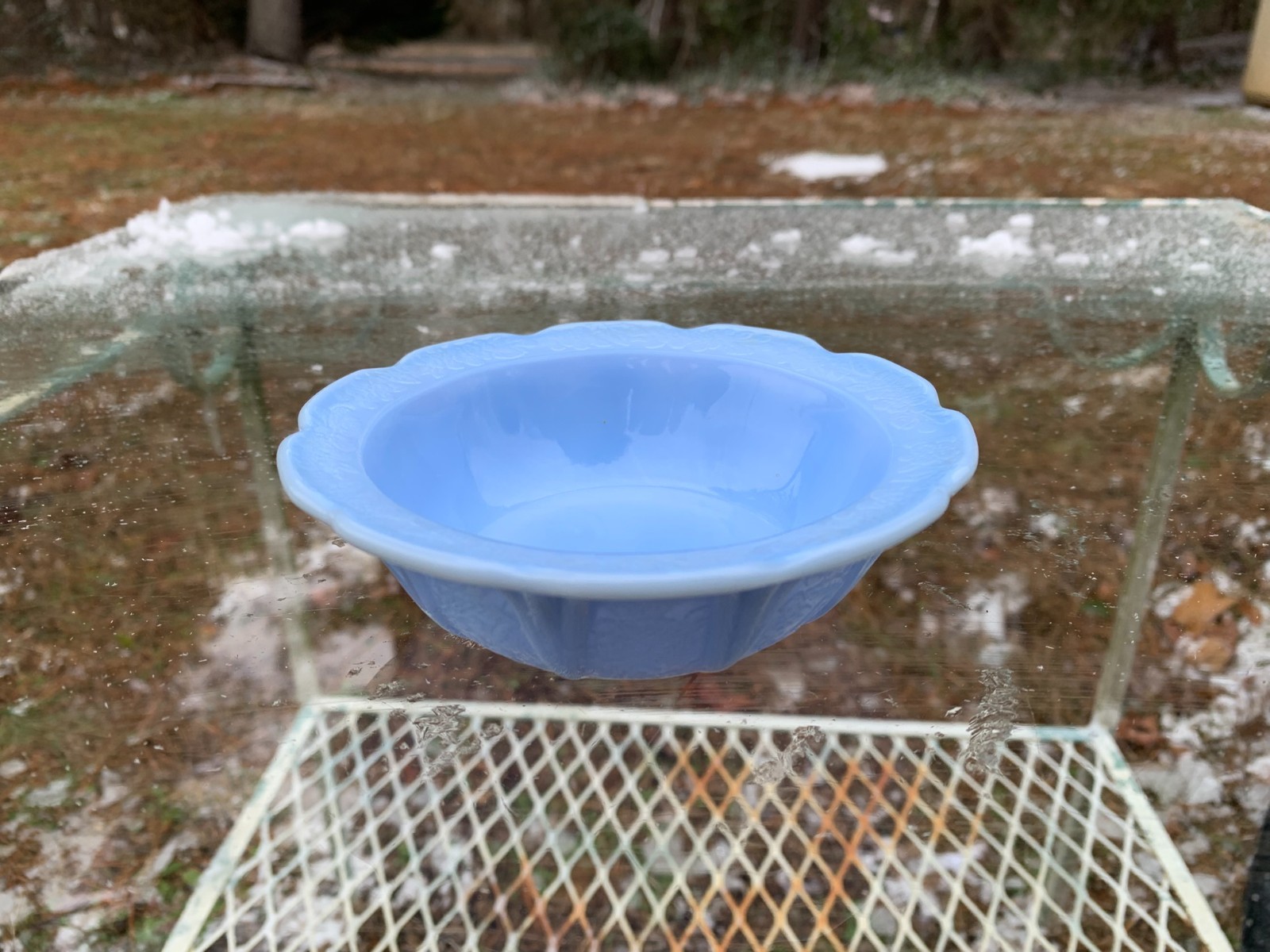 Cherry Blossom 4.75″ Bowl Delphite Blue Jeannette Glass 1930-39 Depression Glass