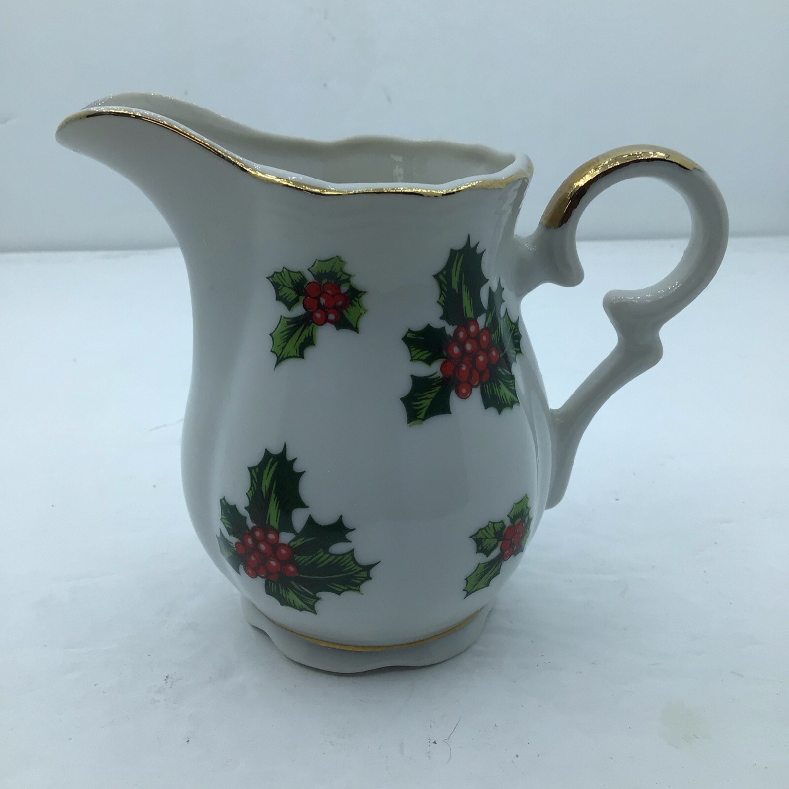 Lefton China Holly Berry Vintage Creamer Pitcher 7949