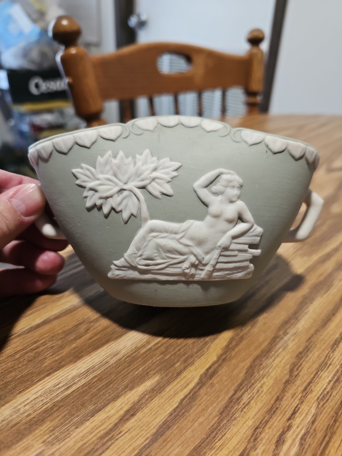Jasperware Sage Green Dish