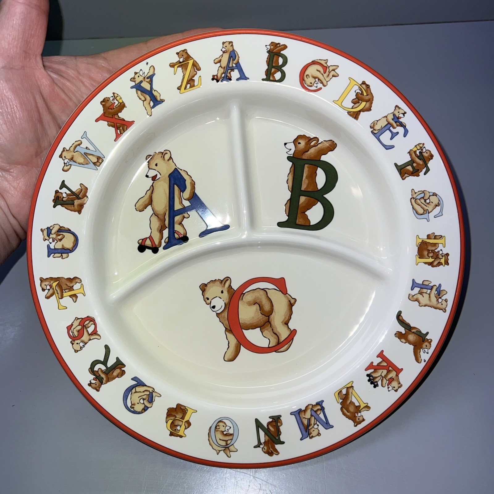 Vintage Tiffany & Co Alphabet Bears Divided Plate & Cup 1994 Mint