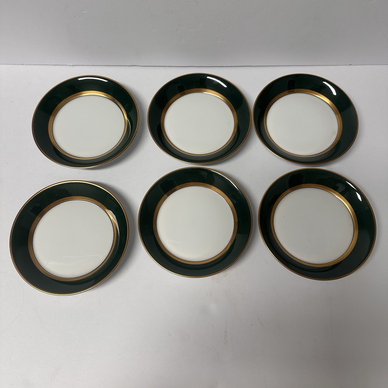 Fitz and Floyd Renaissance Set of 4 Fruit Bowls Dark Green Porcelain 1978 5.5″