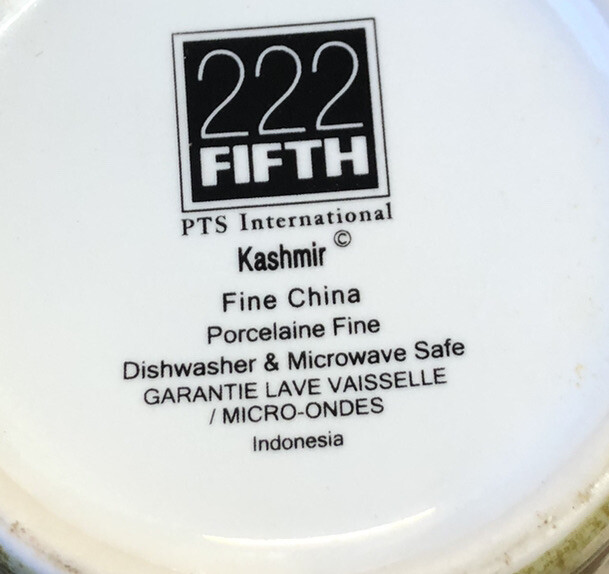 222 FIFTH – 1 Porcelain Fine China Coffee Mug /Cup KASHMIR Pattern 12oz -4.25″ H
