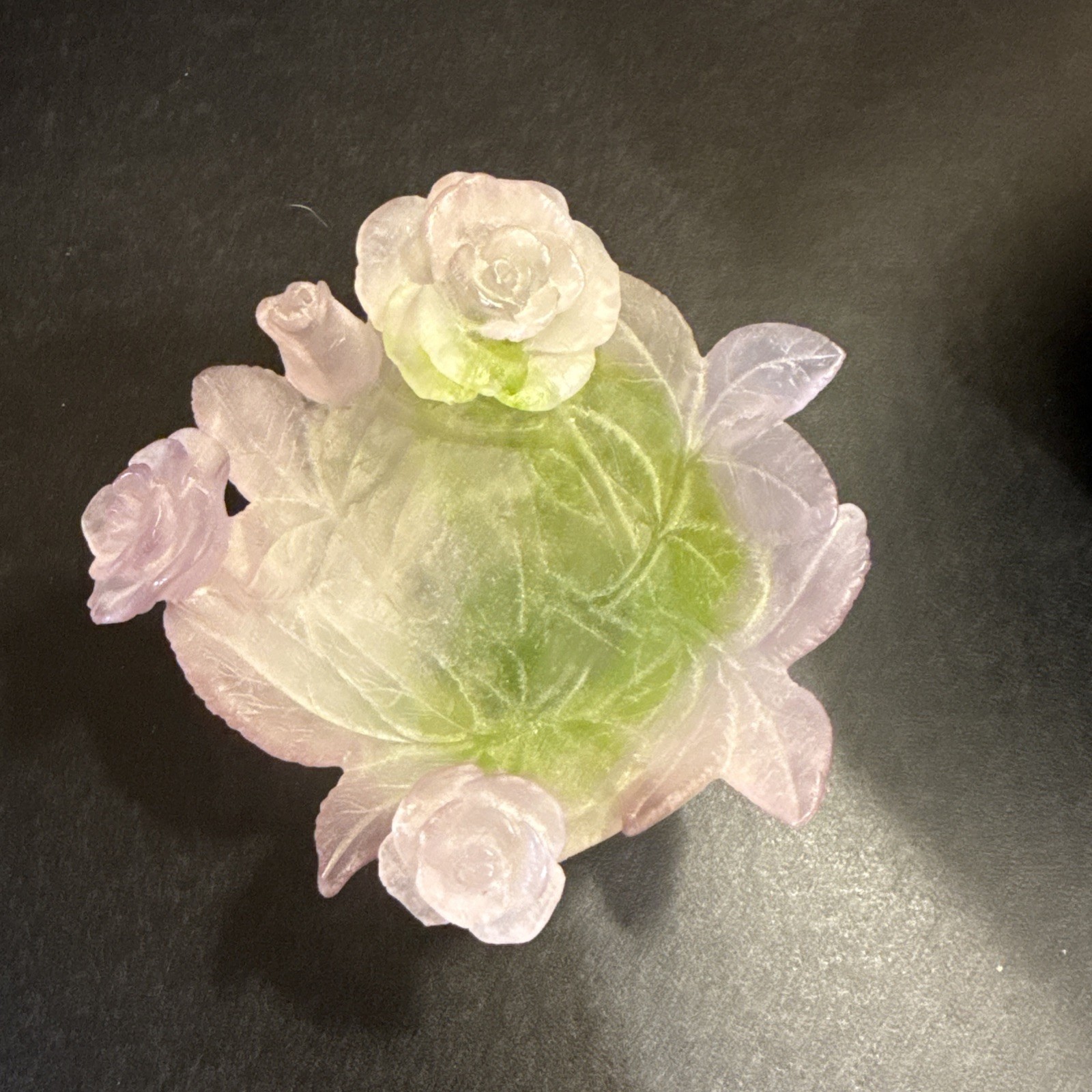 DAUM ROSE BOWL COUPELLE MULTICOLOR PATE DE VERRE CRYSTAL FLOWER BOWL