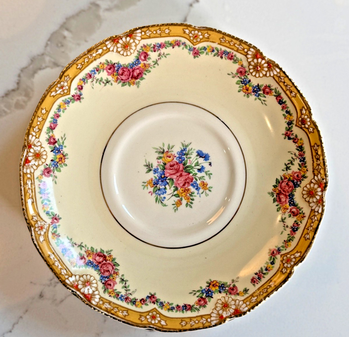 John Maddock & Sons-Royal Ivory- “Henley” Set of 2 Bread Plates Floral Antique