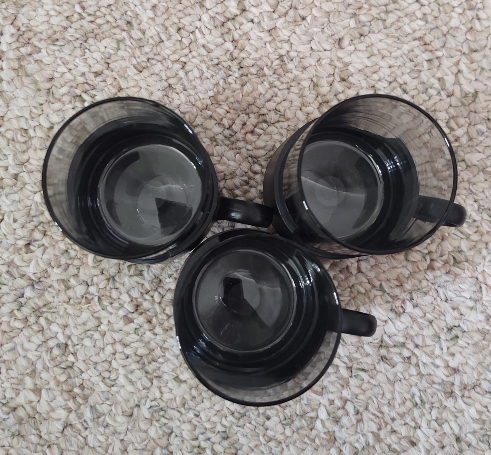 Vintage Black Corning Ware MCM Glas-Snap 8 oz. Drink Mugs Cups – Set of 3