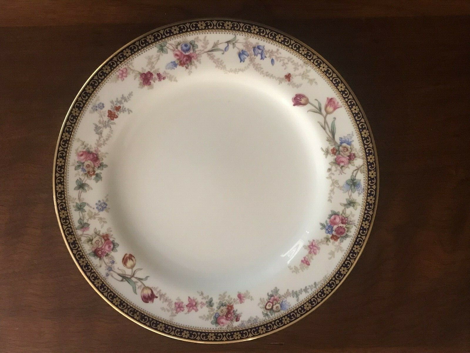 Copeland Spode Handpainted Bone China Plate R4891 Cobalt, Gold, Floral H.WEBB
