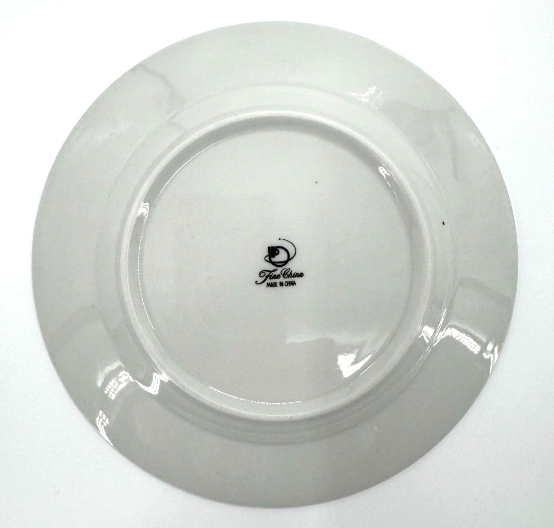 6 Silverie Fine China Sapphire Salad Plates 7.5″ Floral Discontinued Vintage