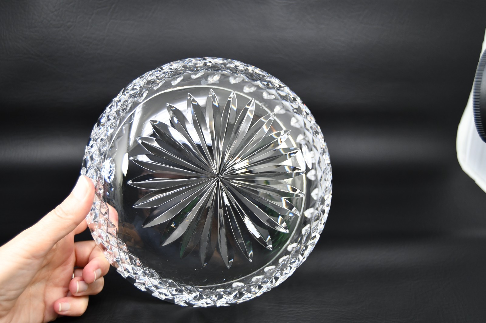 Vintage Waterford Crystal Lismore Large Serving Salad Fruit Bowl 8″ Cut Glass