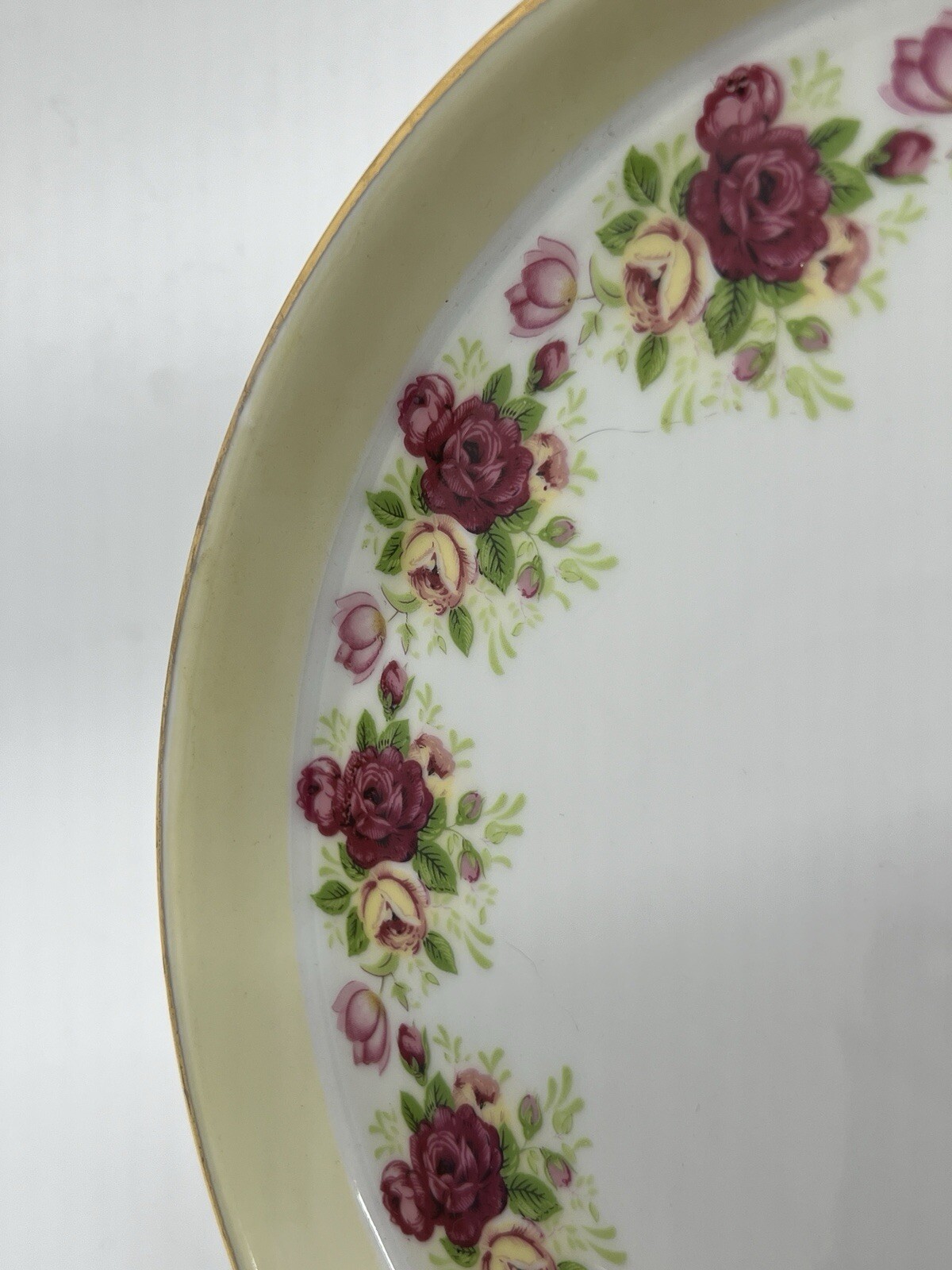 Bombay Decorative Plate Dish Pink Rose Border Bridgerton Style