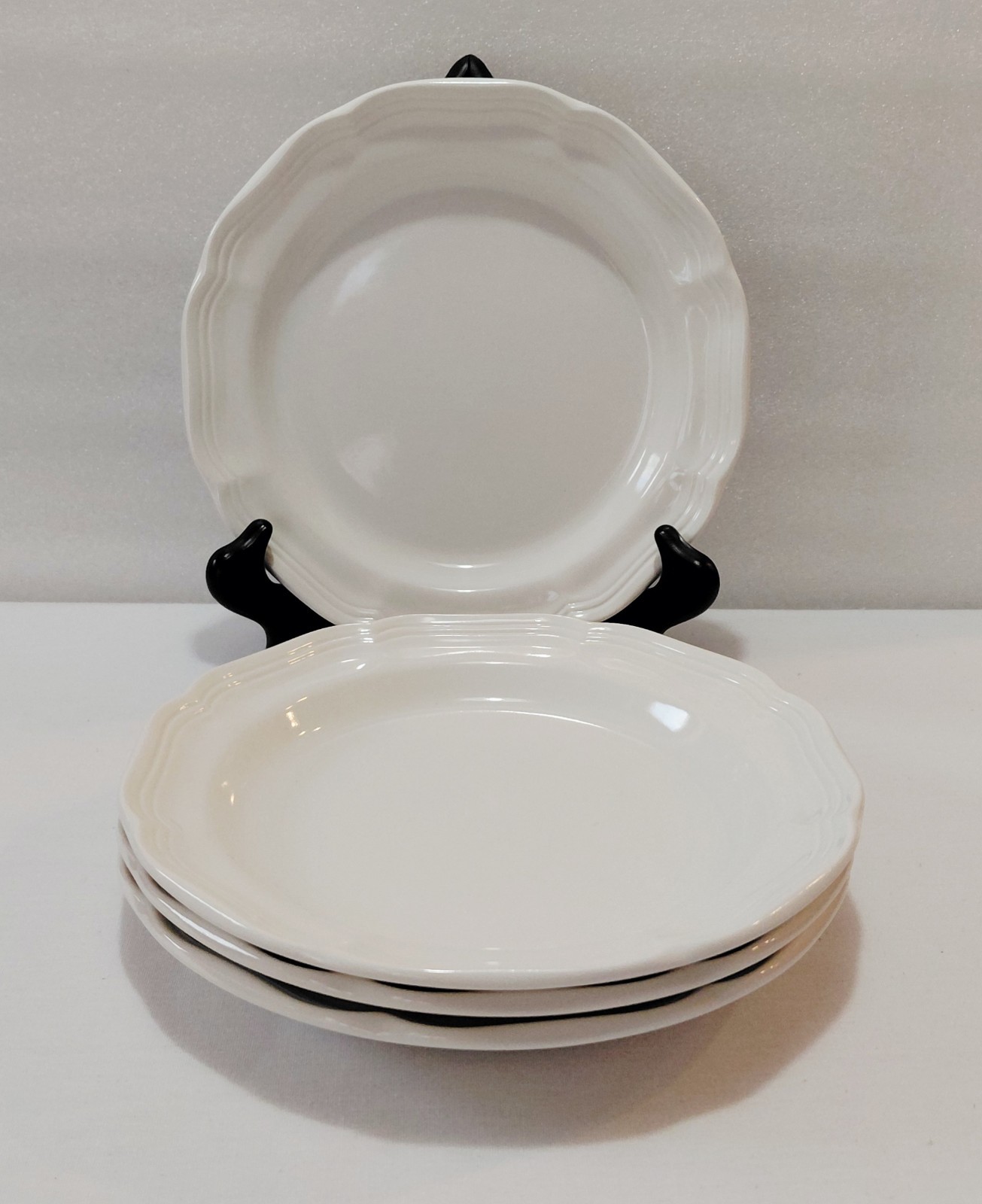 Mikasa Salad Plates 7 7/8″ French Countryside Off White Rustic Farmhouse Set 4