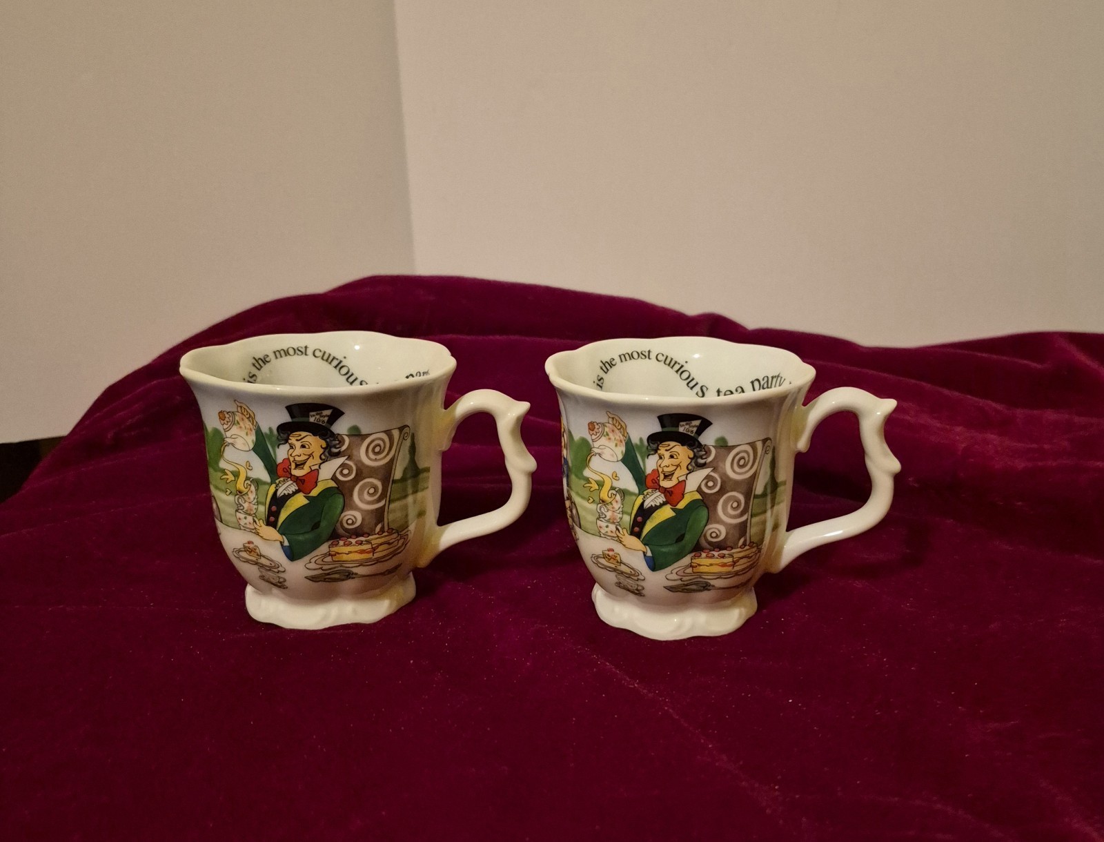 Paul Cardew Alice in Wonderland 150th Anniversary Edition tea cups & Saucers