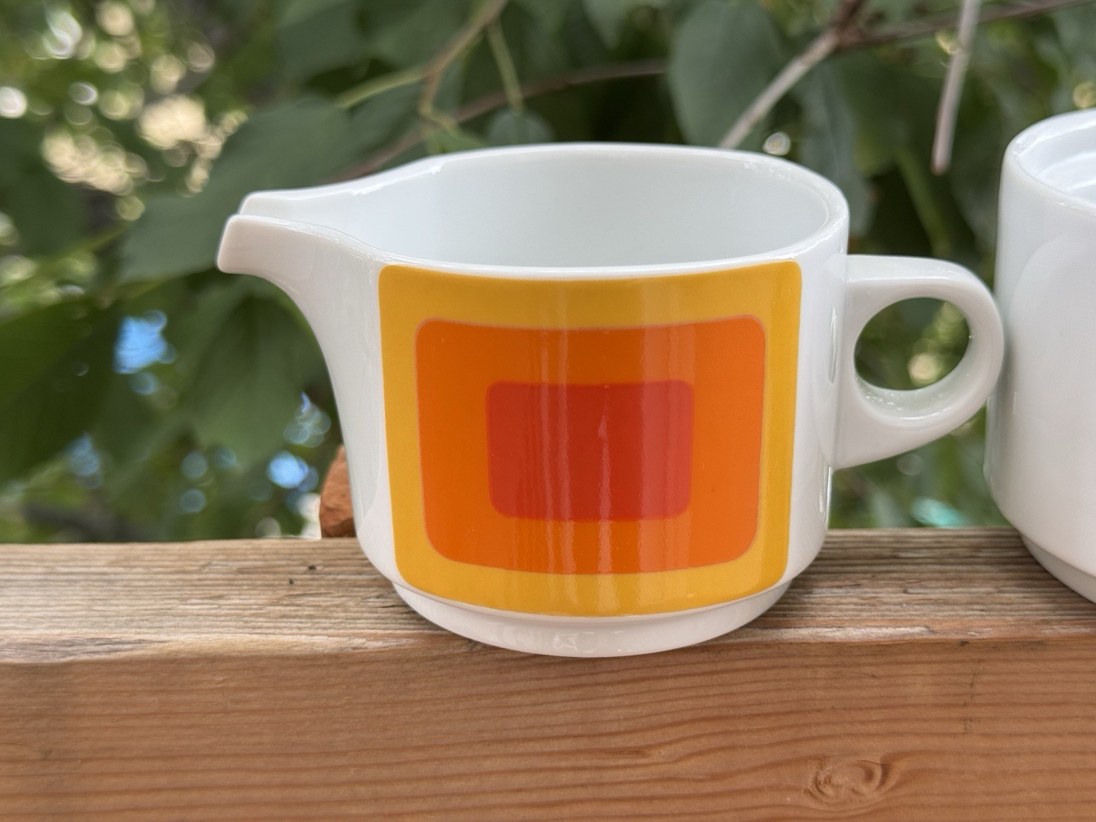 Vintage Rosenthal Studio Line Wolf Karnagel MCM Creamer & Sugar Pot Set Orange