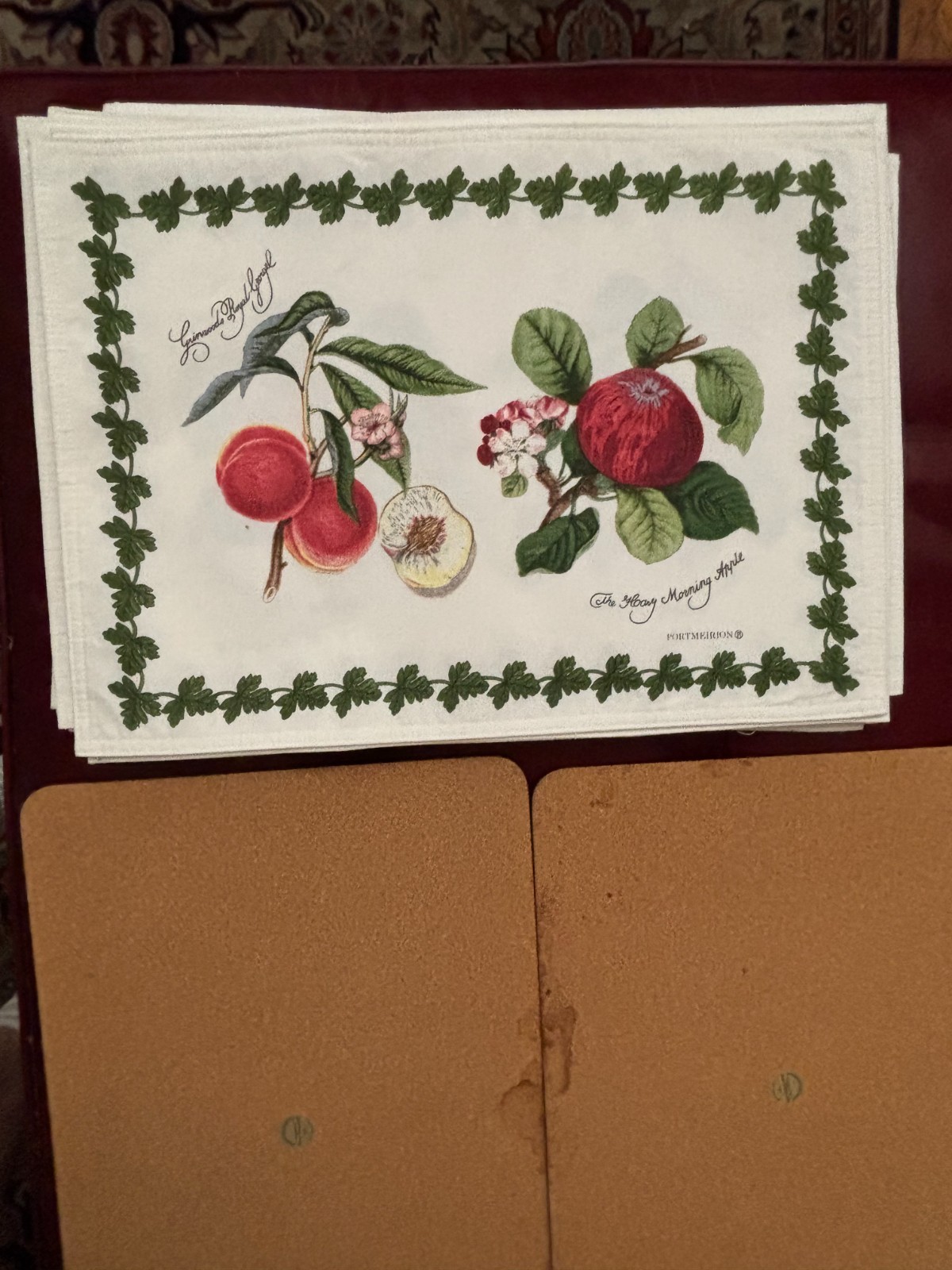 Portmeirion Pomona Set of 4 Cork & 8 Cloth Placemats