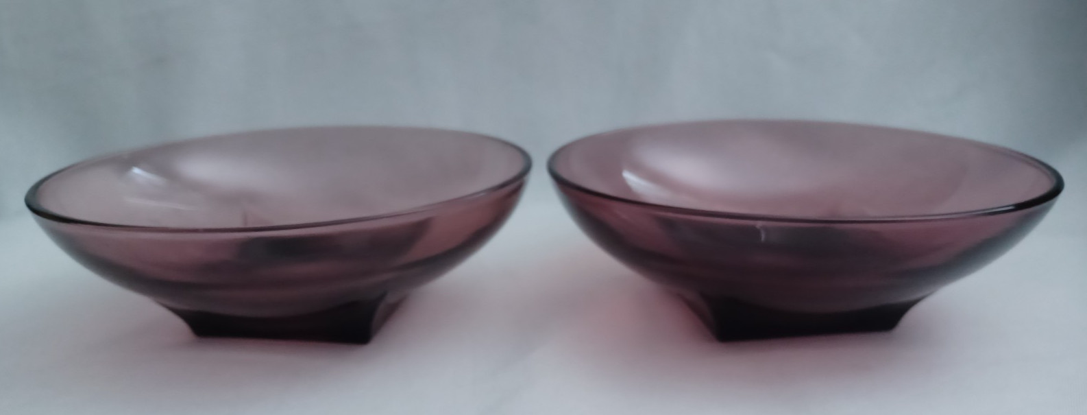 Hazel Atlas Glass Colony Moroccan Salad Bowls (2) MCM Amethyst 6″ Soup Cereal