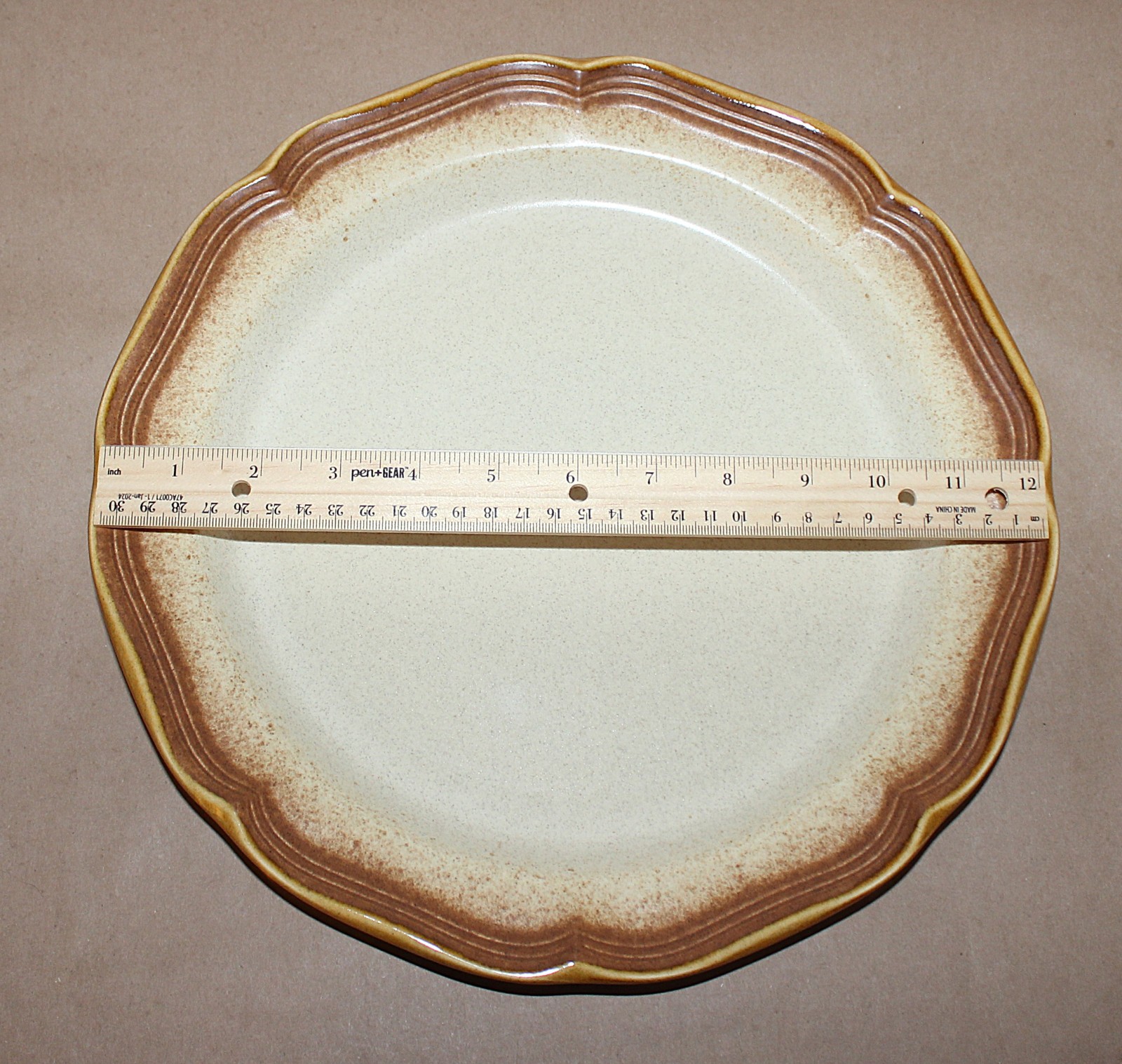 Mikasa Whole Wheat E800 Stoneware Serving Platter 12.5″ & Serving Veg Bowl 9.75″
