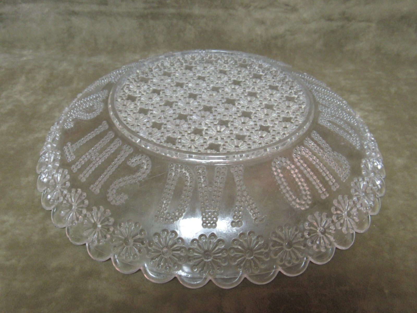 Victorian 1880’s Davidson Flint Glass England Clear Round Daily Bread Bowl/Plate