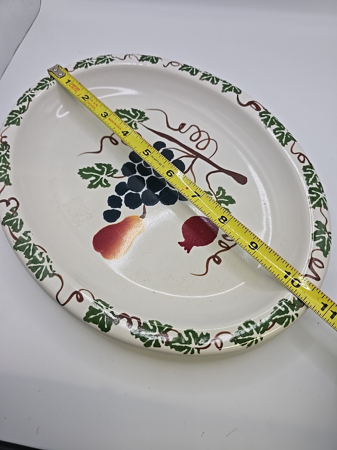 CHAPARRAL POTTERY USA OVAL PLATE PLATTER Fruit and Leaves USA