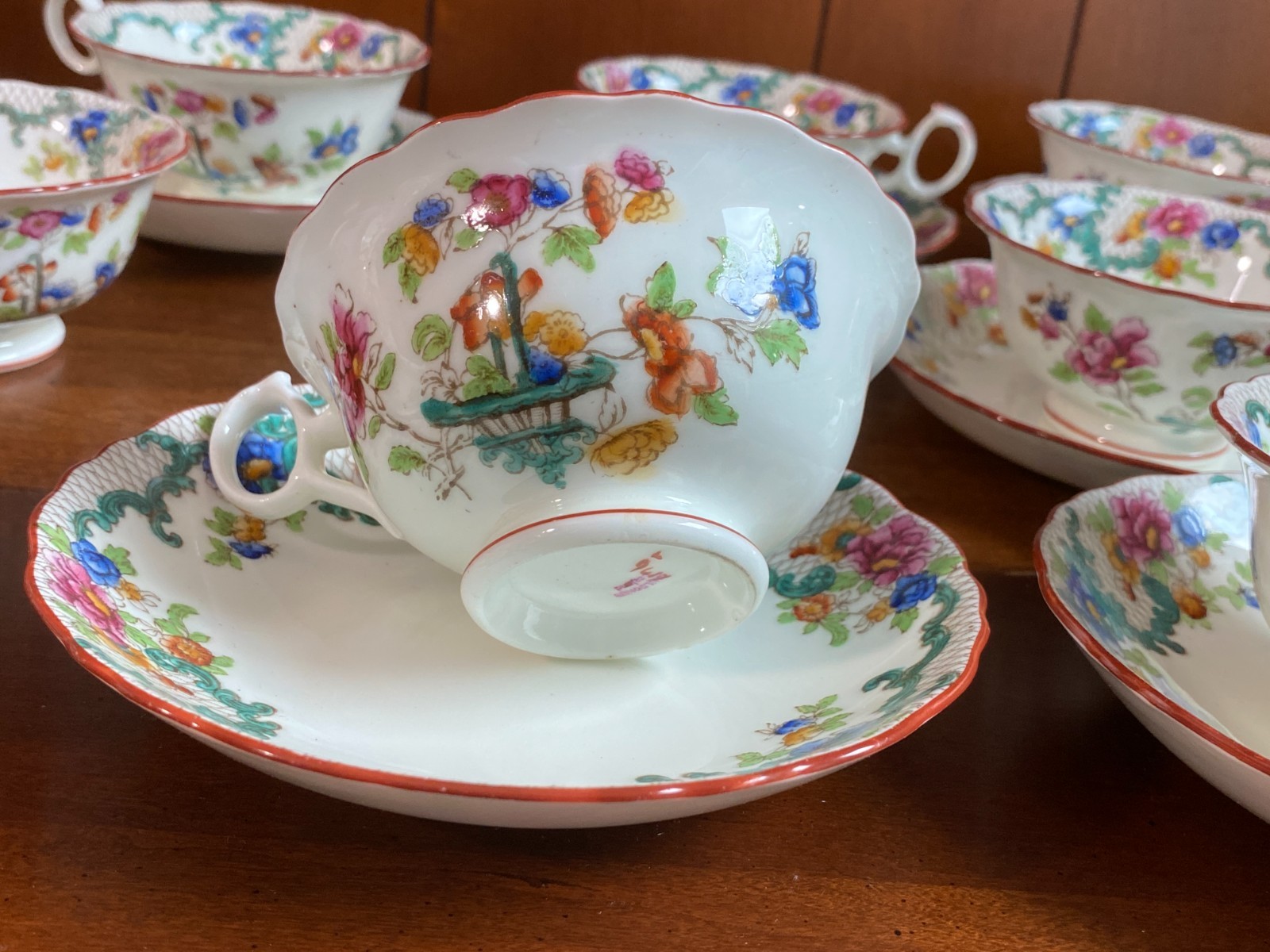 ca. 1930s ROYAL CAULDON bone china dinnerware, cups set, 48pcs, gorgeous
