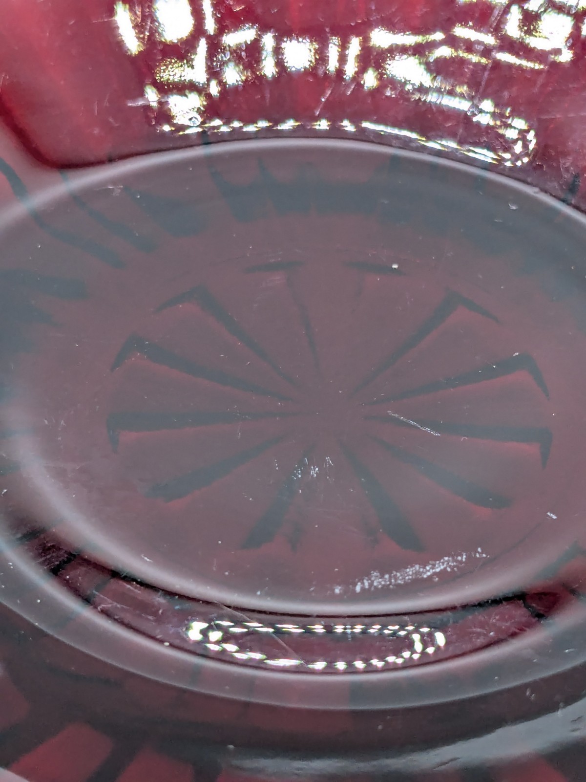 Vintage Serving Plate Ruby Red Depression Glass 8”Gorgeous Glass Art