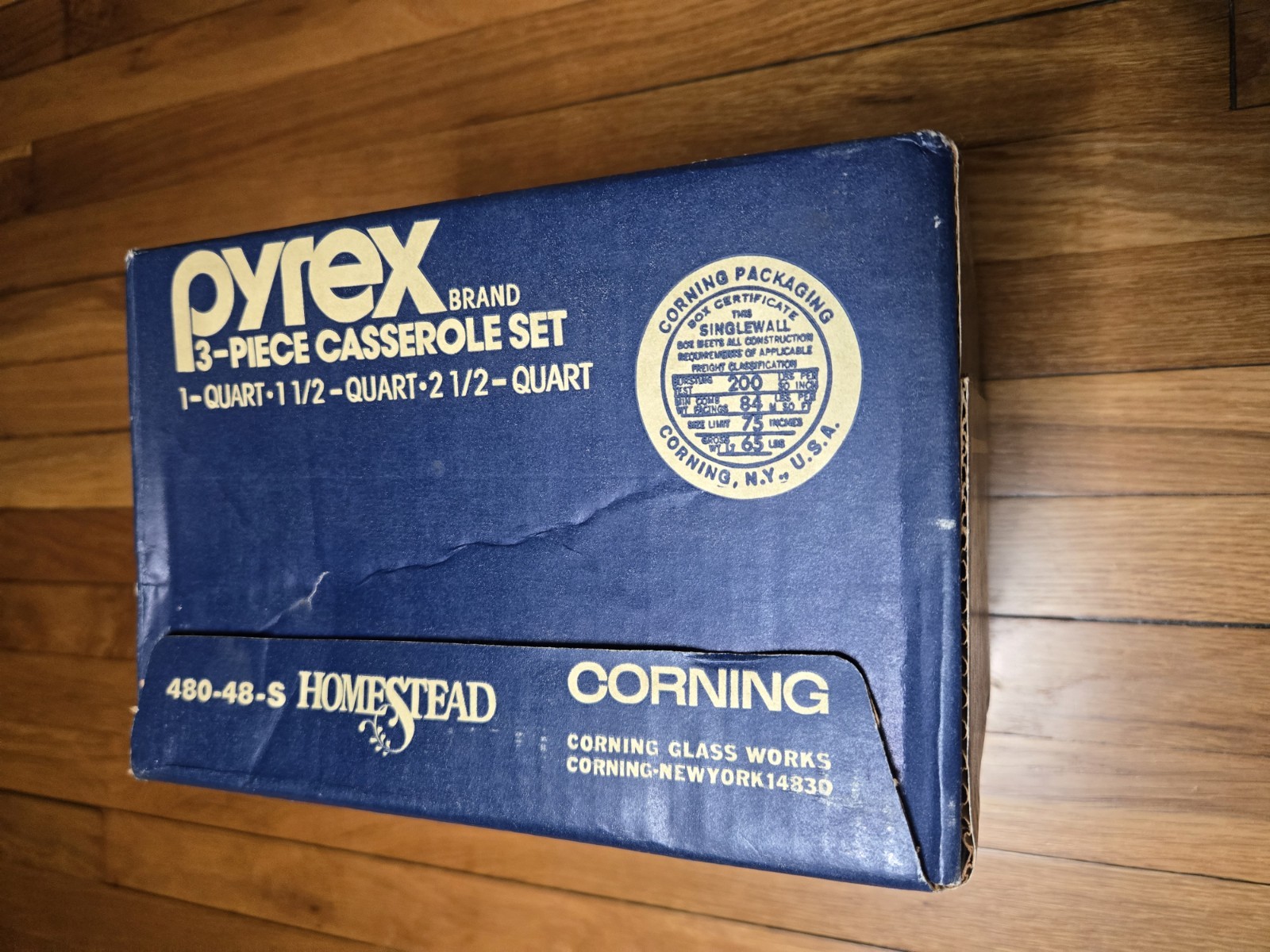 Pyrex Homestead 3-Piece Covered Round Glass Casserole Set 480-48