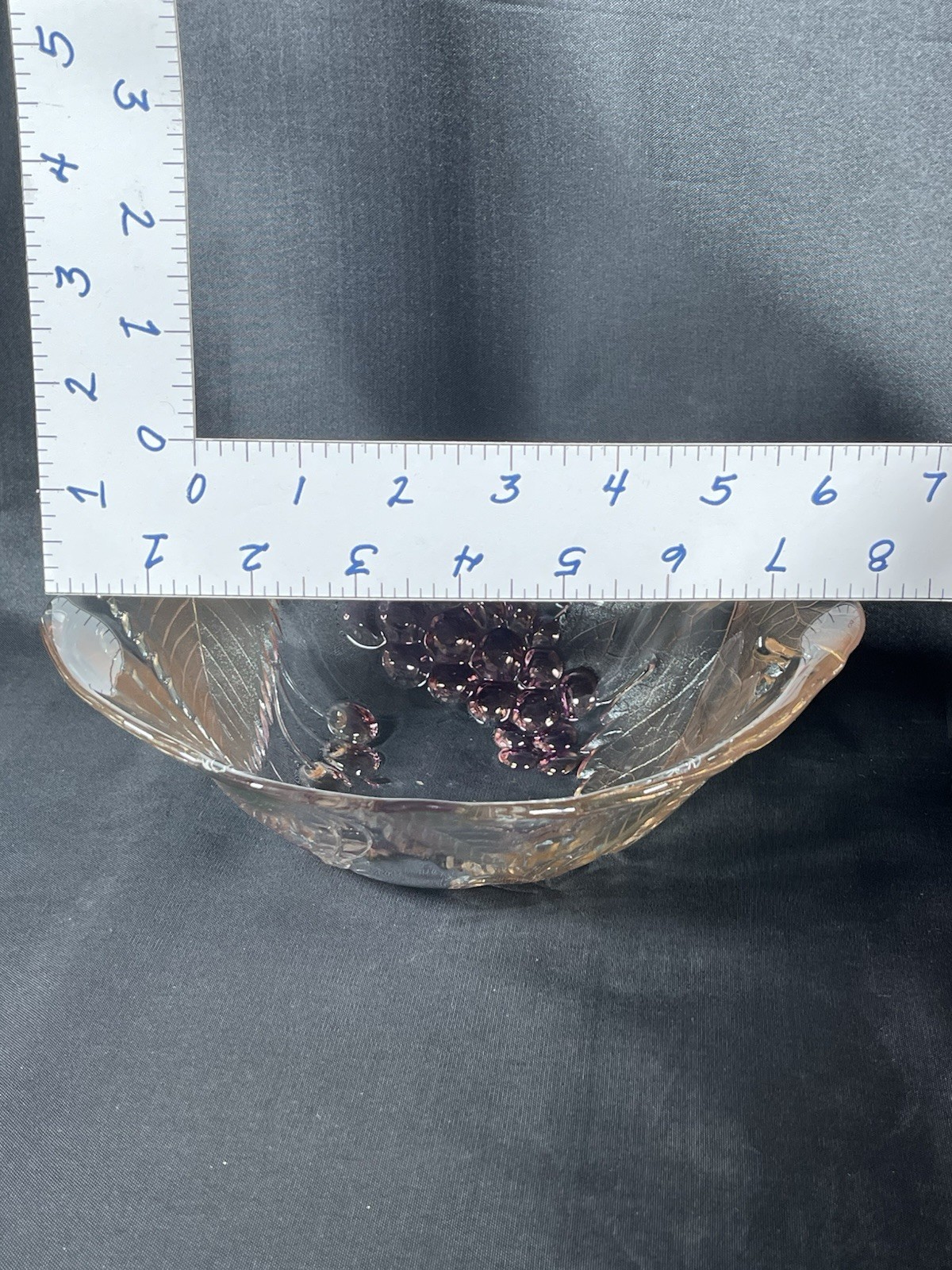 Vintage Fruit / Ice Cream Bowls Sculptured Design Of Grape, Berry And Leaves .