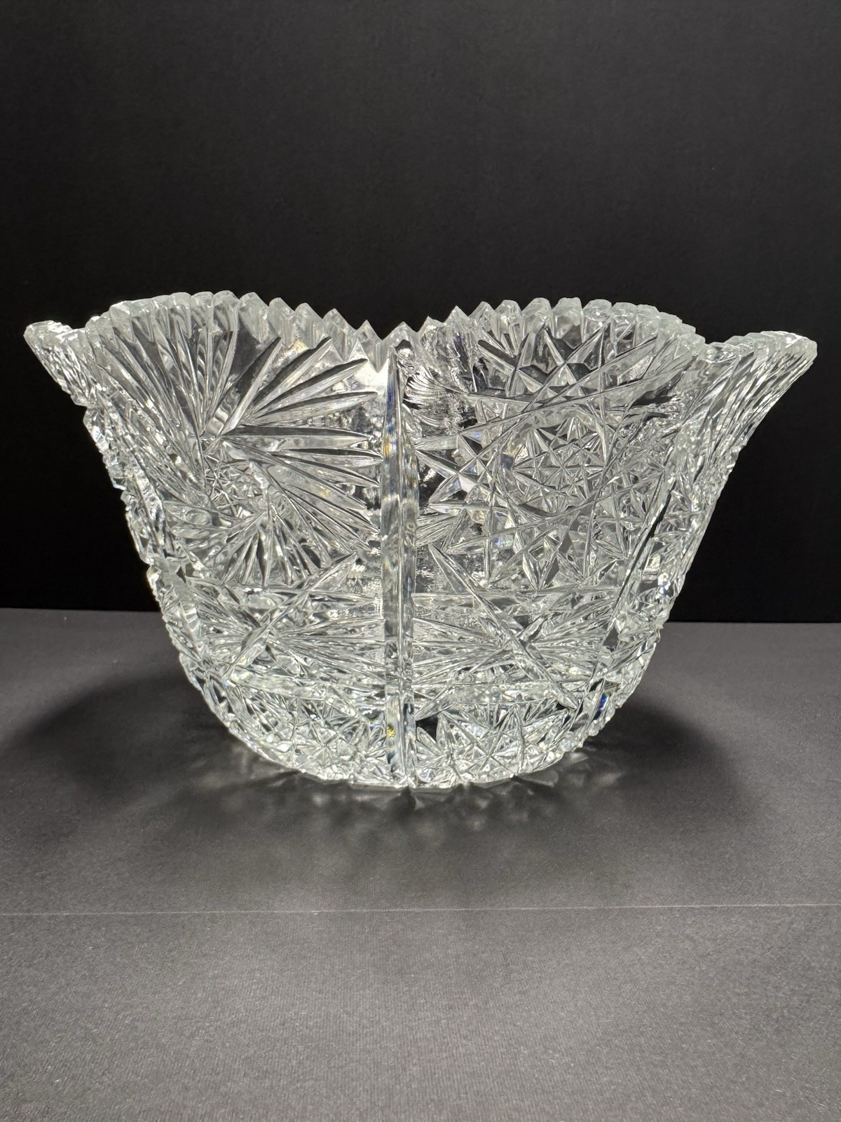 American Brilliant Period ABP Crystal Glass Cut Bowl 9”