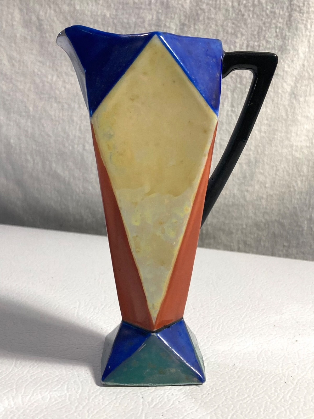 Vintage LusterWare Creamer Pitcher – Art Deco-Style Geometric – Made in Japan