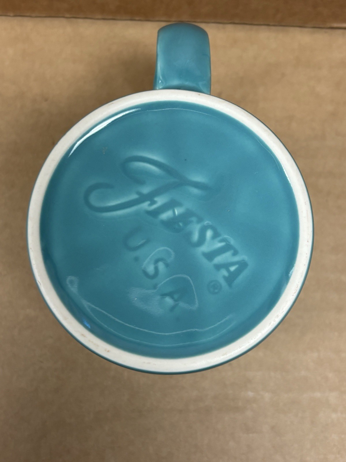 Fiesta Turquoise Snowflake Embossed Java Mug Fiestaware
