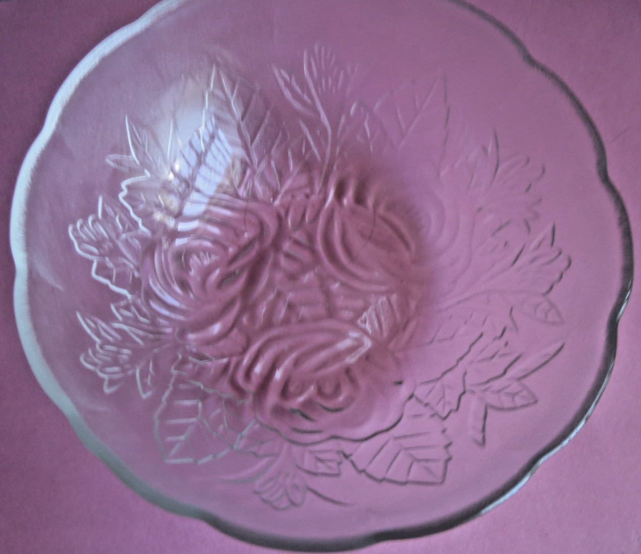 Elegant Dining Glassware Series ~ 4 Piece Glass Dessert Bowl Set ~ Rose ~ 5 inch
